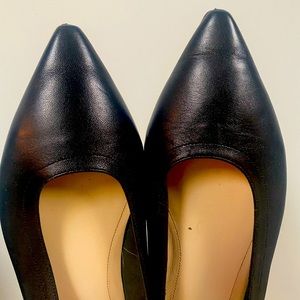 Everlane Black Leather pointy-toed flats